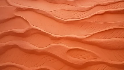 Foto op Plexiglas orange brown clay texture, wet clay pattern, dirt and sand, texture from nature, close-up picture of an abstract desert pattern, ripple of sand © GrafitiRex