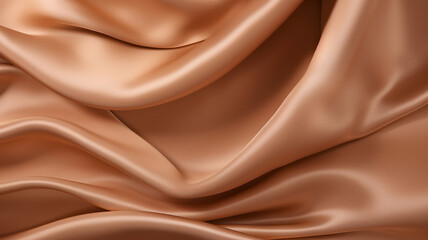 pale brown silk, chocolate milk silky fabric, satin cloth, close-up picture of a piece of cloth, waves of fabric, fashion, luxury fabric, background texture, fabric texture, - obrazy, fototapety, plakaty