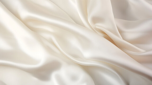 white silk, silver silky fabric, satin cloth, pearl and nacre color, close-up picture of a piece of cloth, waves of fabric, fashion, luxury fabric, background texture, fabric texture,