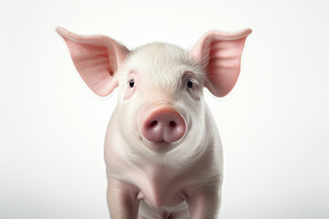Fototapeta premium Pig close-up portrait on a white background. 