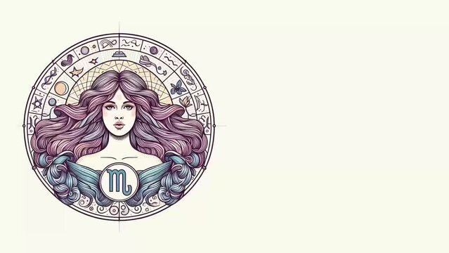 Zodiac Virgo astrology signs for horoscope, tarot  and and mystic signs in 4K
