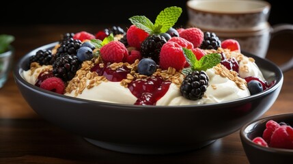 Morning Bliss Yogurt with Fresh Fruits and Granola Goodness