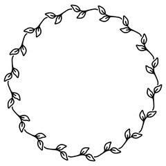 Simple black leaves frame