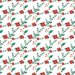 Free vector flat Christmas pattern design .