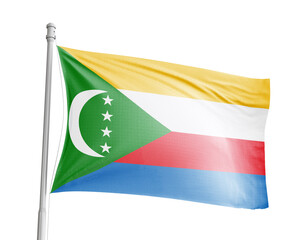 Comoros national flag on white background.