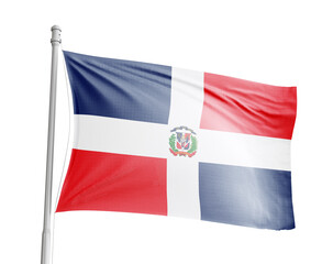 Dominican Republic national flag on white background.