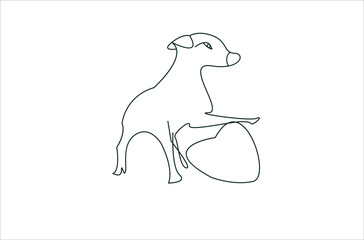 Vector animal,line art drawing or  dog line art , illustration