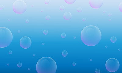 Bubbles in water on blue background.