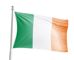 Ireland national flag on white background.