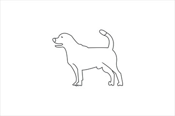 Vector animal,line art drawing or  dog line art , illustration