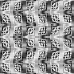 Distressed Black White and Grey Modern Serpentine Seamless Pattern