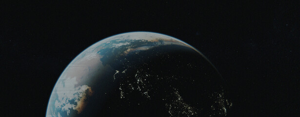 Wide image of the Earth made with Blender