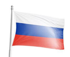 Russia national flag on white background.