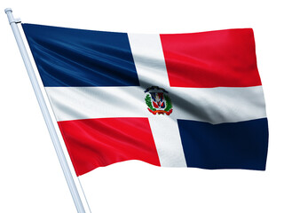 Dominican Republic national flag on white background.