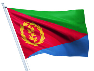 Fototapeta premium Eritrea national flag on white background.