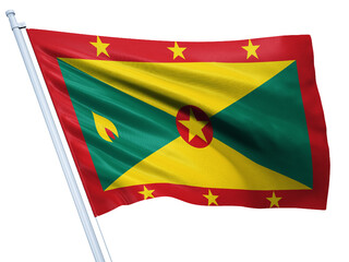 Grenada national flag on white background.