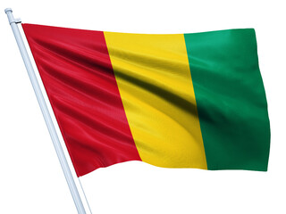 Obraz premium Guinea national flag on white background.