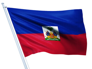 Fototapeta premium Haiti national flag on white background.