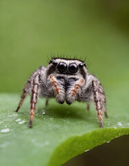 Cute jumping spider close up