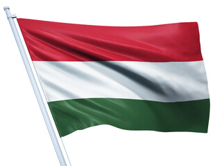 Hungary national flag on white background.