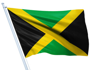 Jamaica national flag on white background.