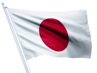 Japan national flag on white background.