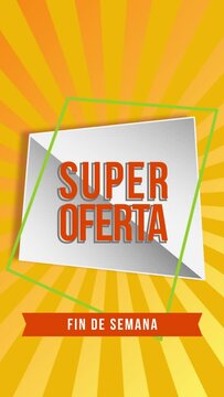 super oferta aviso tonos amarillos resalte en rojo movimiento constante de rayos