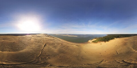 360 Aerial photosphere : la dune du Pilat à Pyla sur mer