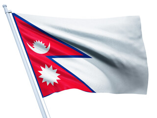 Nepal national flag on white background.