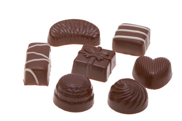 chocolate candies isolated