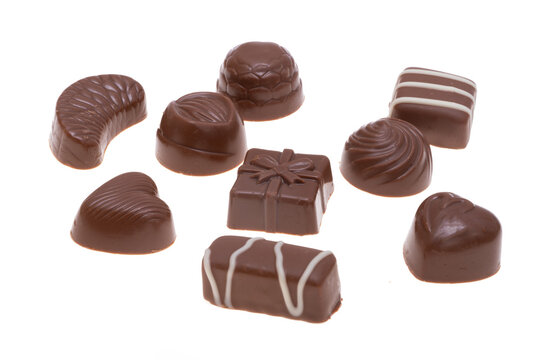 chocolate candies isolated