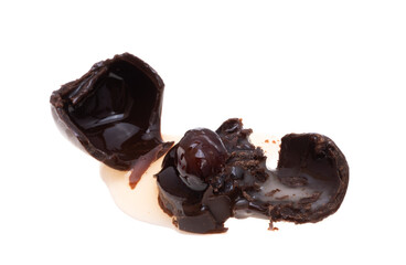 chocolate covered cherries isolated