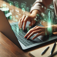 Engaging with Futuristic Holographic Analytics on Laptop