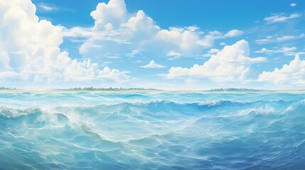 a visually captivating background reminiscent of a sunny day blending into a clear, refreshing ocean, evoking a sense of calm and natural beauty.