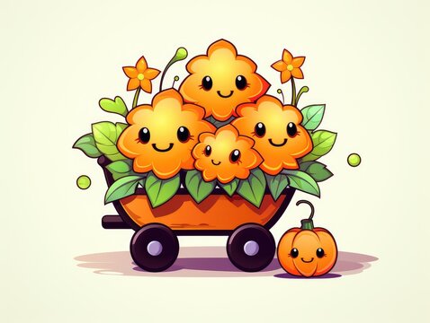 pumpkin with a flower