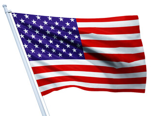 United States national flag on white background.