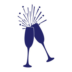 Icon of two glasses of champagne.on white background