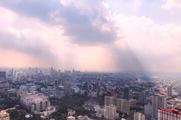 Bangkok cityscape. View of the city from the tallest building in Thailand