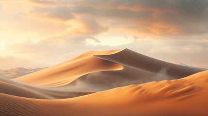 Fototapeta na wymiar a windswept desert, where sands form intricate patterns under the golden sunlight, capturing the raw and untamed essence of nature in a desolate yet captivating setting.