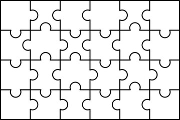 Rectangle Jigsaw Puzzle Outline Template