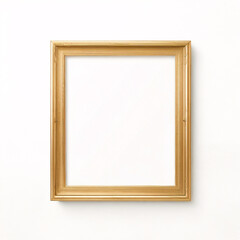 Moderner brauner Naturholzrahmen isoliert auf transparentem Hintergrund. Dünnes Porträt-vertikales Rechteck-Holzrahmenmodell für Poster, Foto, Bild, Bild, Wandkunstmodell