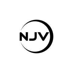 NJV letter logo design with white background in illustrator, cube logo, vector logo, modern alphabet font overlap style. calligraphy designs for logo, Poster, Invitation, etc.