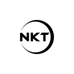 NKT letter logo design with white background in illustrator, cube logo, vector logo, modern alphabet font overlap style. calligraphy designs for logo, Poster, Invitation, etc.