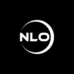 NLO letter logo design with black background in illustrator, cube logo, vector logo, modern alphabet font overlap style. calligraphy designs for logo, Poster, Invitation, etc.