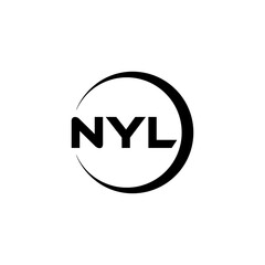 NYL letter logo design with white background in illustrator, cube logo, vector logo, modern alphabet font overlap style. calligraphy designs for logo, Poster, Invitation, etc.