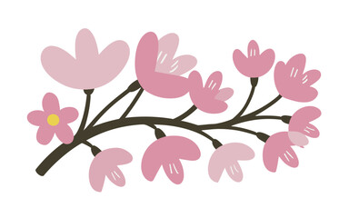 Abstract cherry blossom flowers vector clipart.