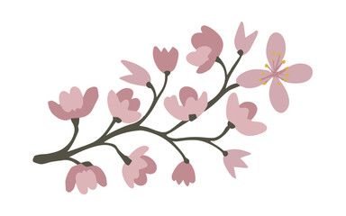 Abstract cherry blossom flowers vector clipart.