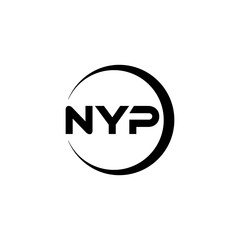NYP letter logo design with white background in illustrator, cube logo, vector logo, modern alphabet font overlap style. calligraphy designs for logo, Poster, Invitation, etc.