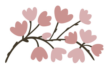 Abstract cherry blossom flowers vector clipart.
