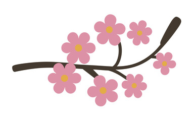 Abstract cherry blossom flowers vector clipart.